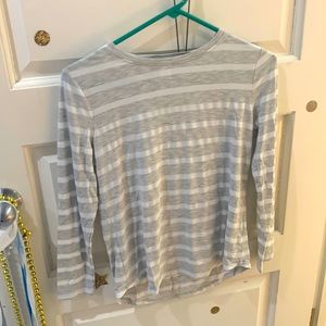 White and grey striped shirt